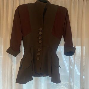 Vintage 1940’s Peplum Elegant Brown Women's Jacket